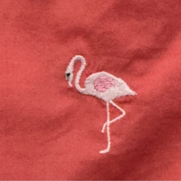 Talbots Coral Flamingo Embroidered Skirt Size 6 Cotton Lined - Picture 3 of 7